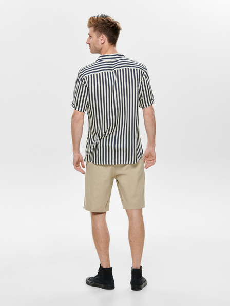 ONLY & SONS Dunkelblau gestreiftes Hemd mit normaler Passform ONLY & SONS Wayne