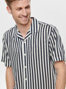 ONLY & SONS Dunkelblau gestreiftes Hemd mit normaler Passform ONLY & SONS Wayne