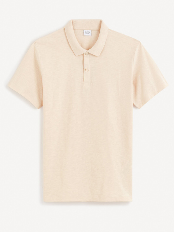 Celio Cremefarbenes Herren-Poloshirt Celio Feflame
