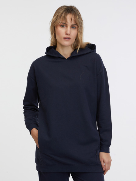 Sam 73 Dunkelblaues verlängertes Damen-Kapuzensweatshirt SAM 73 Lola