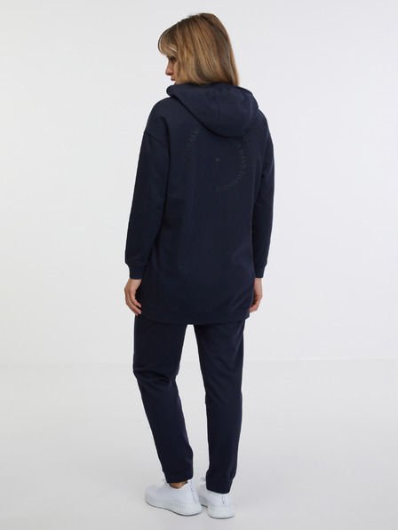 Sam 73 Dunkelblaues verlängertes Damen-Kapuzensweatshirt SAM 73 Lola