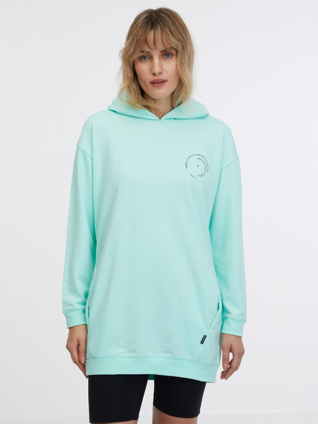 Sam 73 Türkisfarbenes verlängertes Damen-Kapuzenshirt SAM 73 Lola