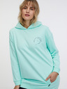 Sam 73 Türkisfarbenes verlängertes Damen-Kapuzenshirt SAM 73 Lola