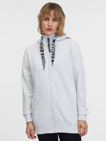 Sam 73 Hellgraues Damen-Sweatshirt mit Kapuze und Reißverschluss SAM 73 Lisa