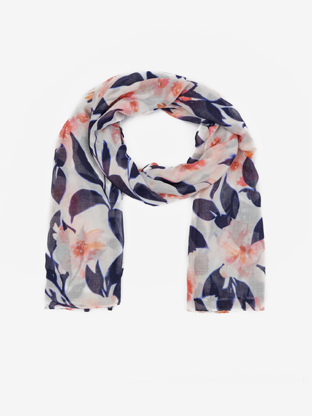 Orsay Creme-blauer Damenschal mit Blumenmuster ORSAY