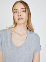 Sam 73 Hellgraues gestreiftes Damen-T-Shirt SAM 73 Una