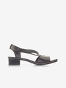 Rieker Schwarze Damen Ledersandalen mit Absatz Rieker