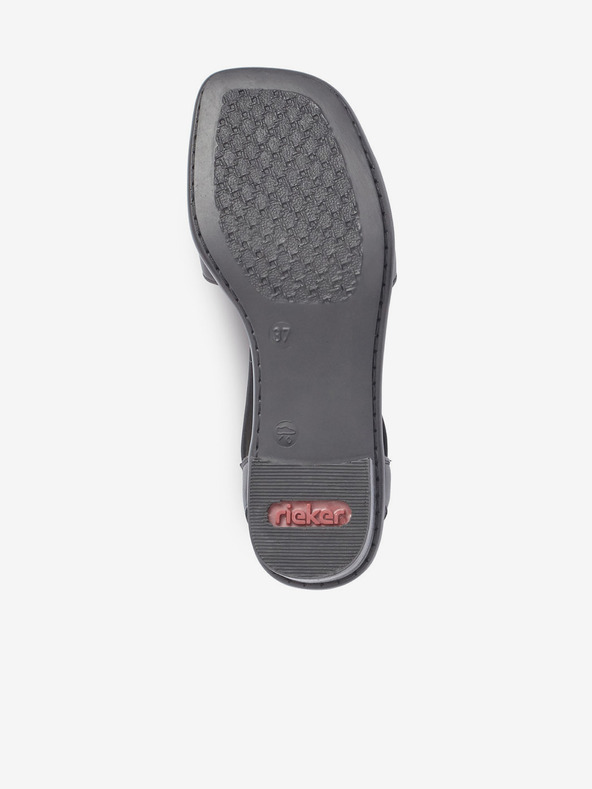 Rieker Schwarze Damen Ledersandalen mit Absatz Rieker