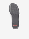 Rieker Schwarze Damen Ledersandalen mit Absatz Rieker