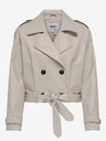 ONLY Cremefarbene Damen-Lederjacke ONLY Vera
