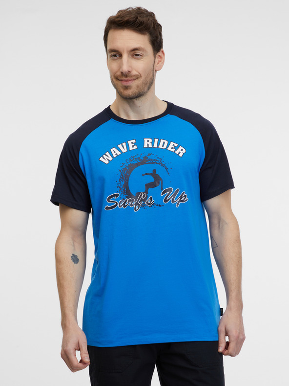 Sam 73 Schwarz-blaues Herren-T-Shirt SAM 73 Esteban