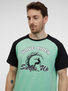 Sam 73 Schwarz-grünes Herren-T-Shirt SAM 73 Esteban