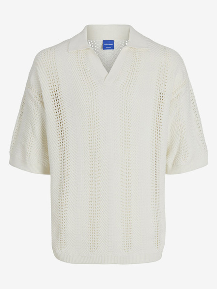 Jack & Jones Cremefarbenes Herren-Poloshirt Jack & Jones Wavy