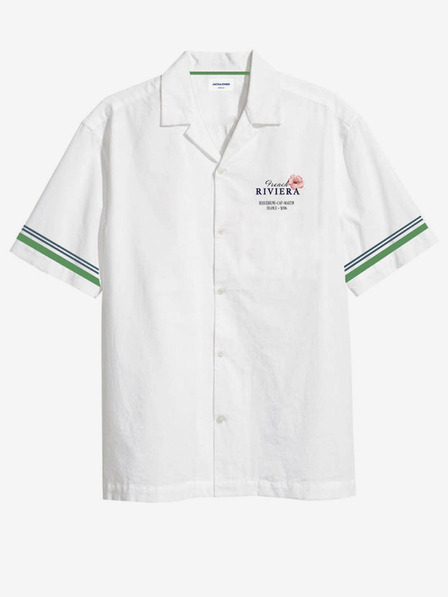 Jack & Jones Weißes Jack & Jones Riviera Herren-Kurzarmhemd
