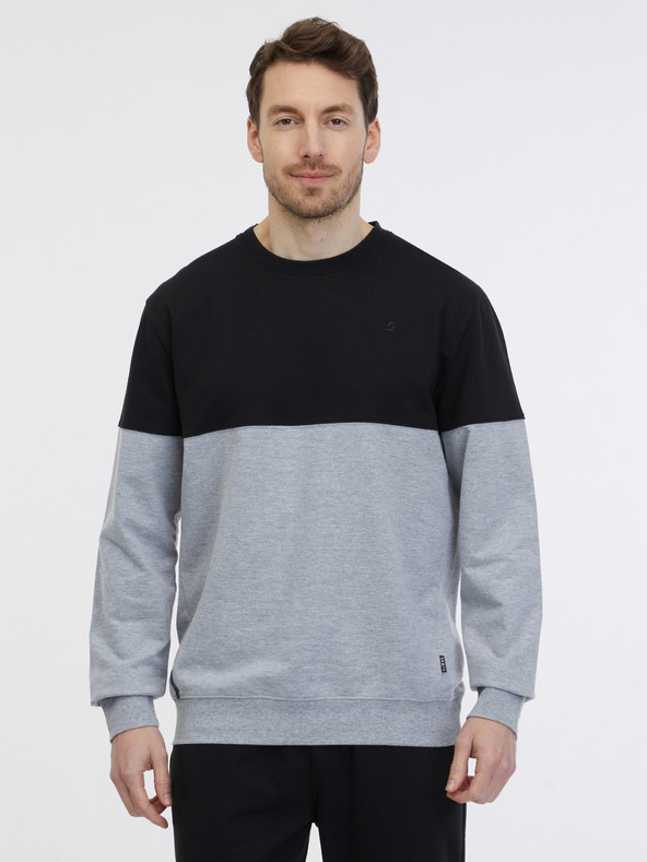 Sam 73 Schwarz-grauer Herren-Kapuzenpullover SAM 73 Hugo