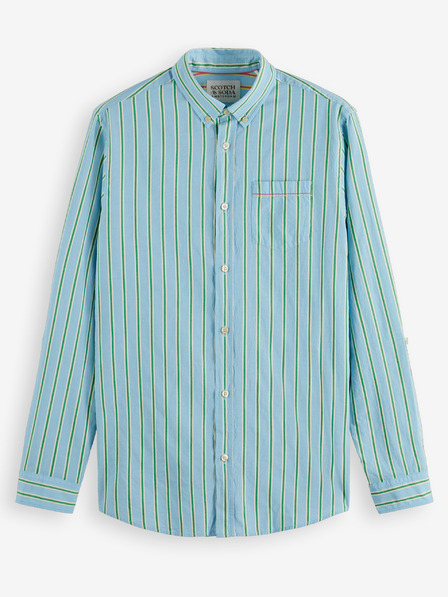 Scotch & Soda Hellblau gestreiftes Herrenhemd Scotch & Soda