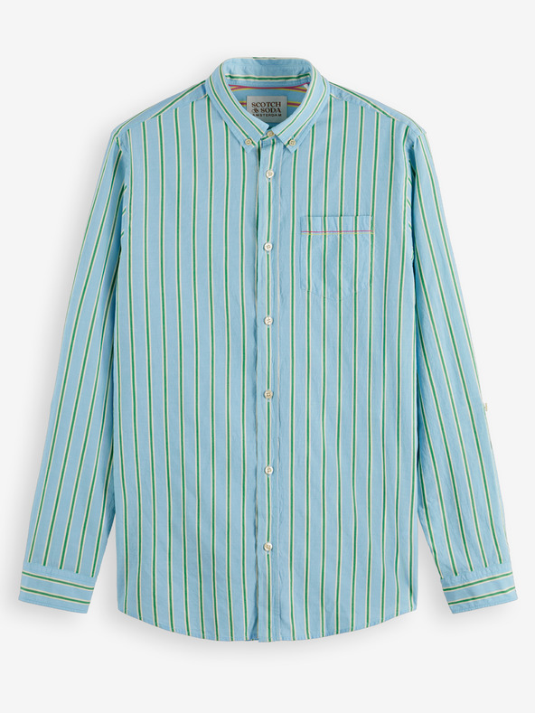 Scotch & Soda Hellblau gestreiftes Herrenhemd Scotch & Soda