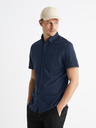 Celio Dunkelblaues Herrenhemd Celio Barik kurzarm