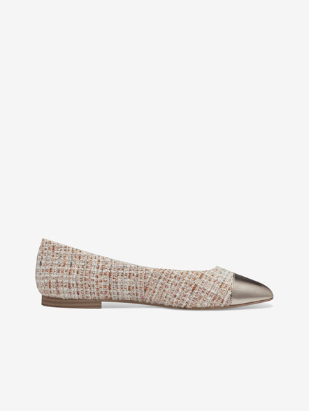 Tamaris Orange und beige gemusterte Damen Ballerinas Tamaris