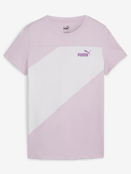 Puma Weißes und rosa Puma Power Tee für Damen