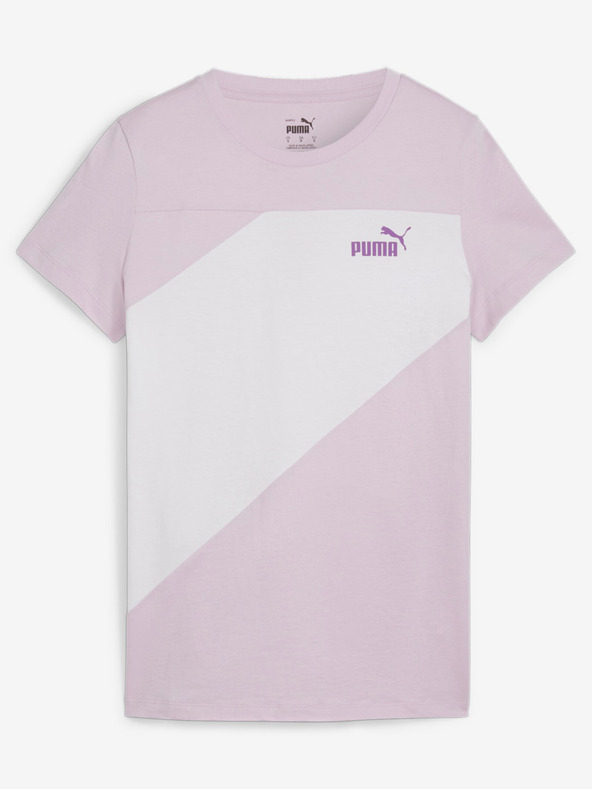 Puma Weißes und rosa Puma Power Tee für Damen