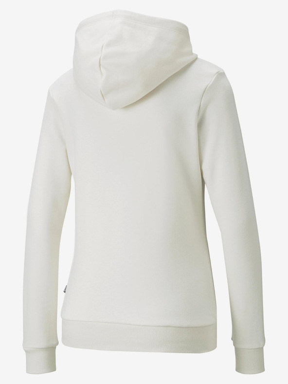 Puma Cremefarbener Puma ESS+ Stickerei Hoodie TR