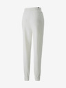 Puma Cremefarbene Puma ESS+ Stickerei Hose mit hohem Bund für Frauen