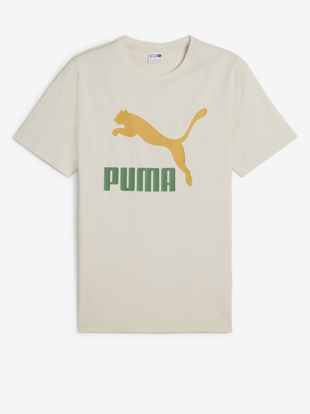 Puma Cremefarbenes Herren Puma Classics Logo Tee