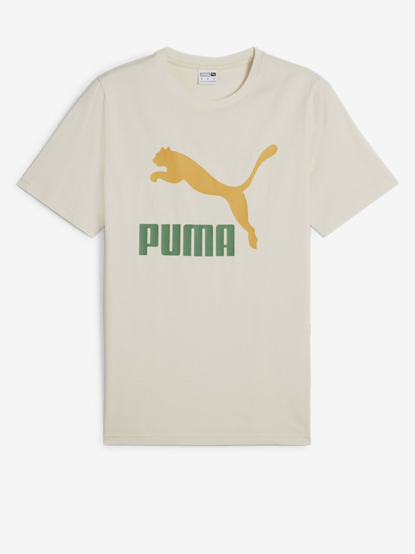 Puma Cremefarbenes Herren Puma Classics Logo Tee