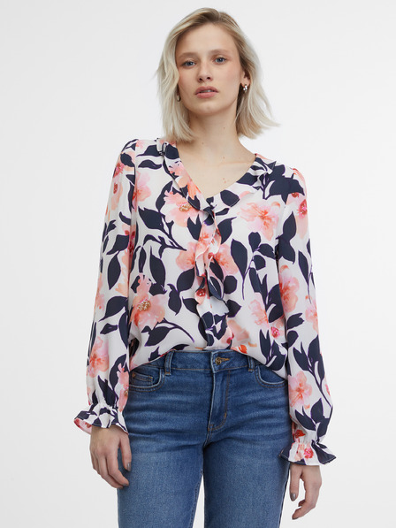 Orsay Blau-rosa Bluse mit Blumenmuster ORSAY