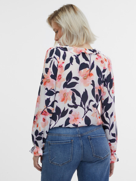 Orsay Blau-rosa Bluse mit Blumenmuster ORSAY