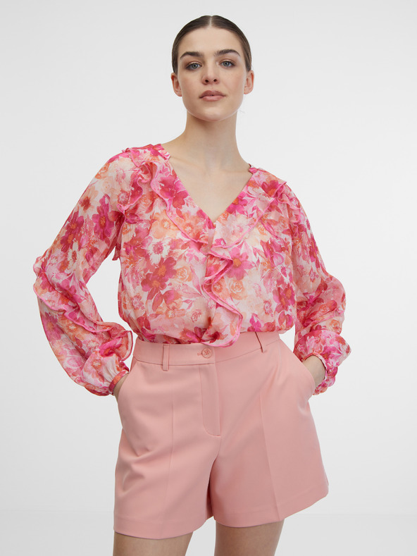 Orsay Rosa Damen-Bluse mit Blumenmuster ORSAY