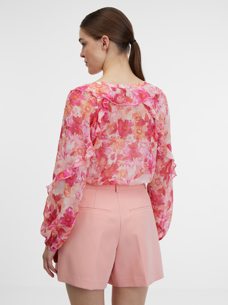 Orsay Rosa Damen-Bluse mit Blumenmuster ORSAY