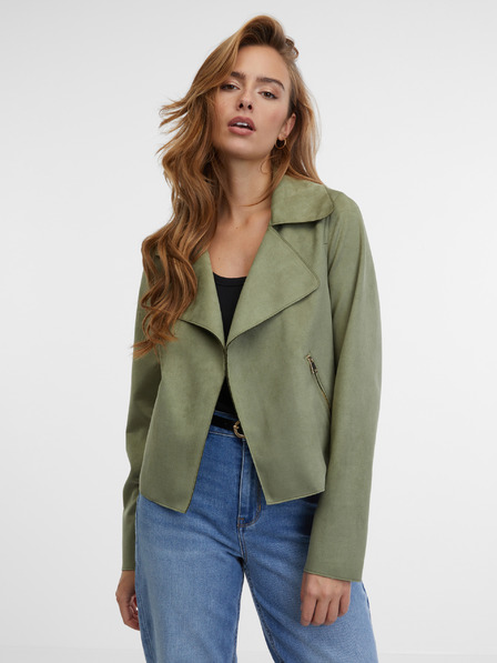 Orsay Khakifarbene Damenjacke aus Wildleder ORSAY