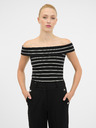 Orsay Schwarz-weißes Damen-Kurzarm-T-Shirt ORSAY