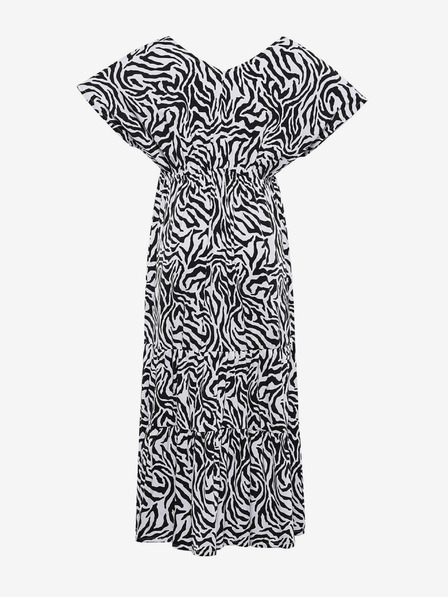 ALPINE PRO Schwarz-weißes Damen-Sommerkleid mit Tierprint ALPINE PRO Graana
