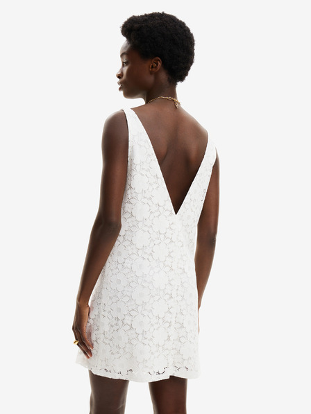 Desigual Weißes Desigual Lace Damen-Kleid