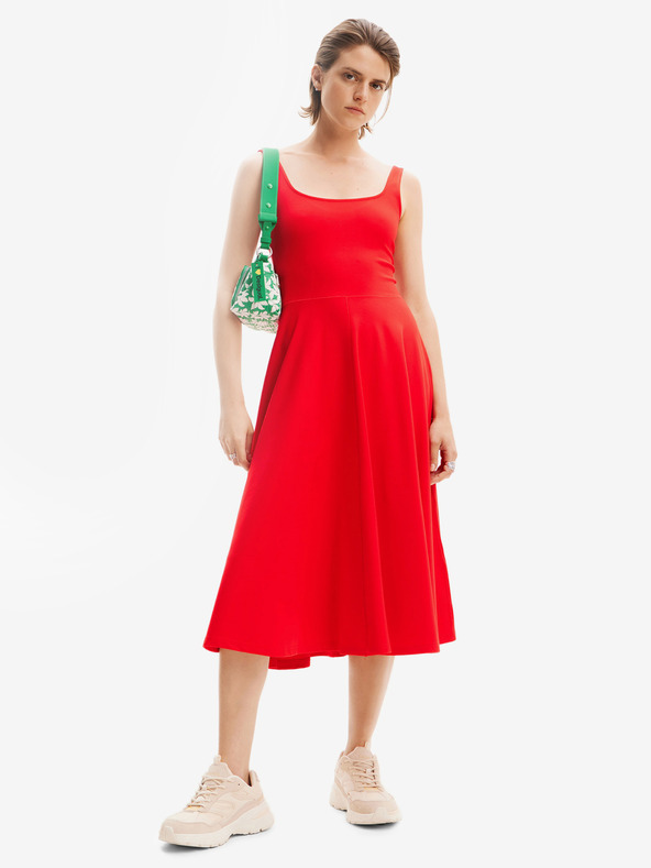 Desigual Rotes Desigual Haria Damen Midikleid