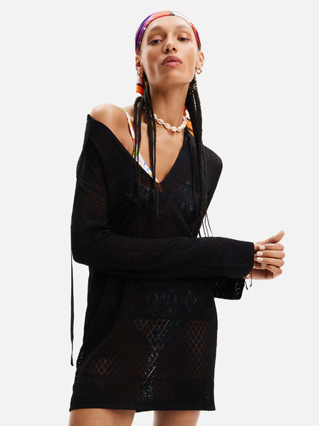 Desigual Desigual El Cairo Schwarzes Damen Strandkleid