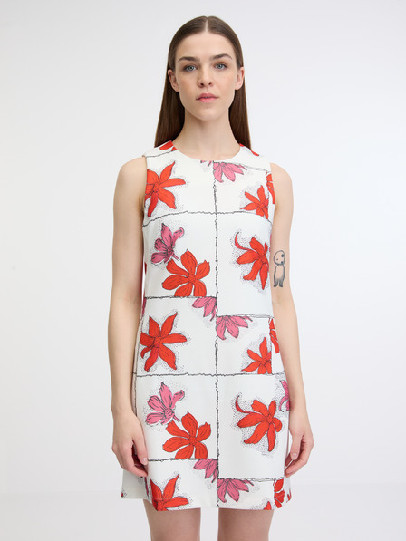 Desigual Rot-weißes geblümtes Minikleid für Damen Desigual Houston