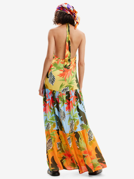 Desigual Gelbes Floral Beach Maxikleid für Damen Desigual Tropi