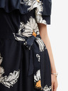Desigual Schwarzes geblümtes Damen-Midikleid Desigual Georgeo