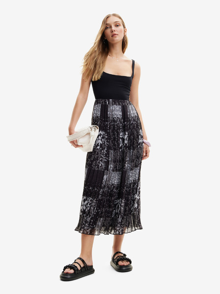 Desigual Schwarzes gemustertes Maxikleid für Damen Desigual Cassidi
