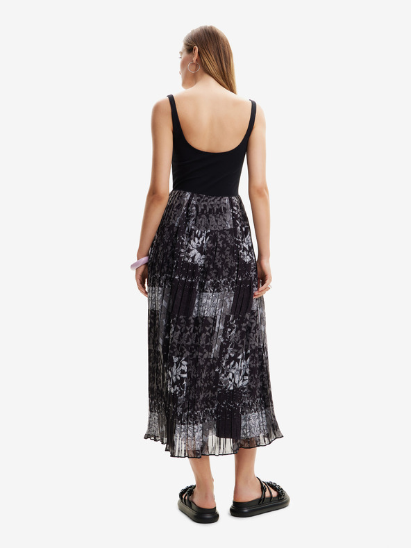 Desigual Schwarzes gemustertes Maxikleid für Damen Desigual Cassidi