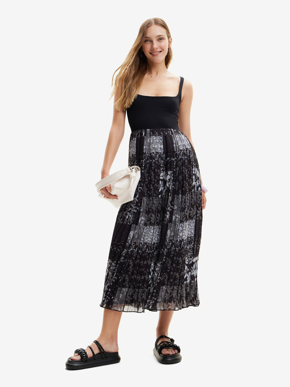 Desigual Schwarzes gemustertes Maxikleid für Damen Desigual Cassidi