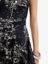 Desigual Cremefarbenes und schwarzes gemustertes Damenkleid Desigual Tually