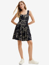Desigual Cremefarbenes und schwarzes gemustertes Damenkleid Desigual Tually