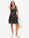 Desigual Cremefarbenes und schwarzes gemustertes Damenkleid Desigual Tually