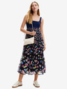 Desigual Dunkelblaues geblümtes Maxikleid für Damen Desigual Vancouver