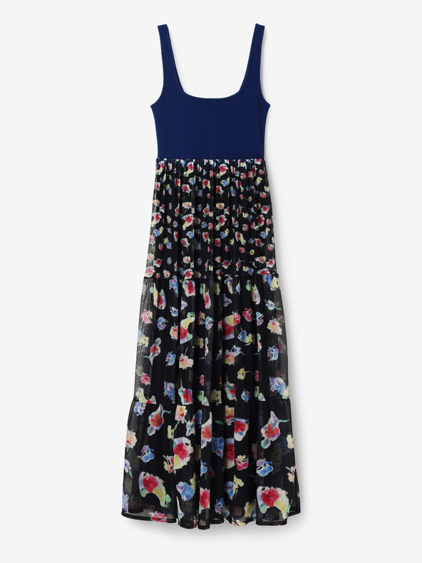 Desigual Dunkelblaues geblümtes Maxikleid für Damen Desigual Vancouver